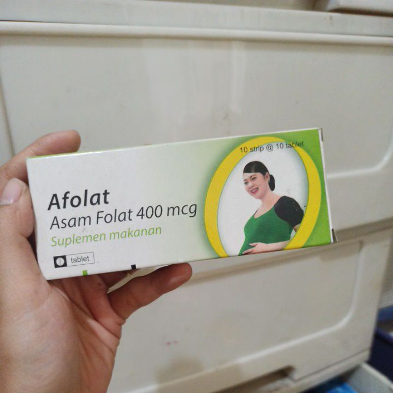 Afolat 400mcg strip 10 tablet box 100 tablet asam folat
