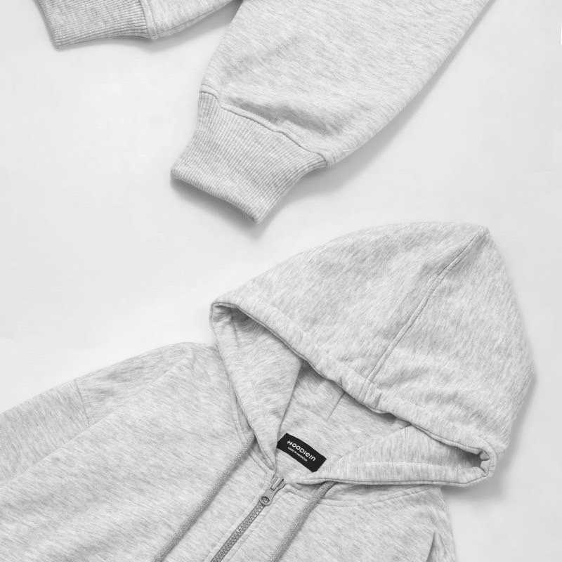 Jaket Sweater Hoodie Zipper - Grey Misty (Unisex)