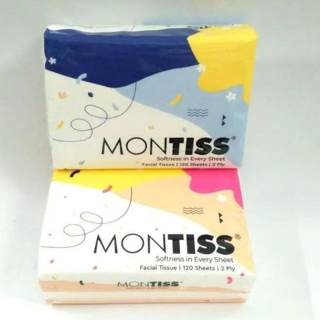 Tisu Wajah Montis 120s 2ply /  Mini Facial Tissue Montiss 120 Sheets 2 Ply