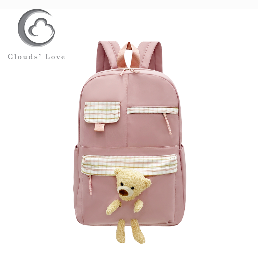 Tas Ransel Sekolah CLOUDS' LOVE F300 Backpack Remaja Muat Laptop 16inch Bahan Anti Air WATCHKITE WKOS