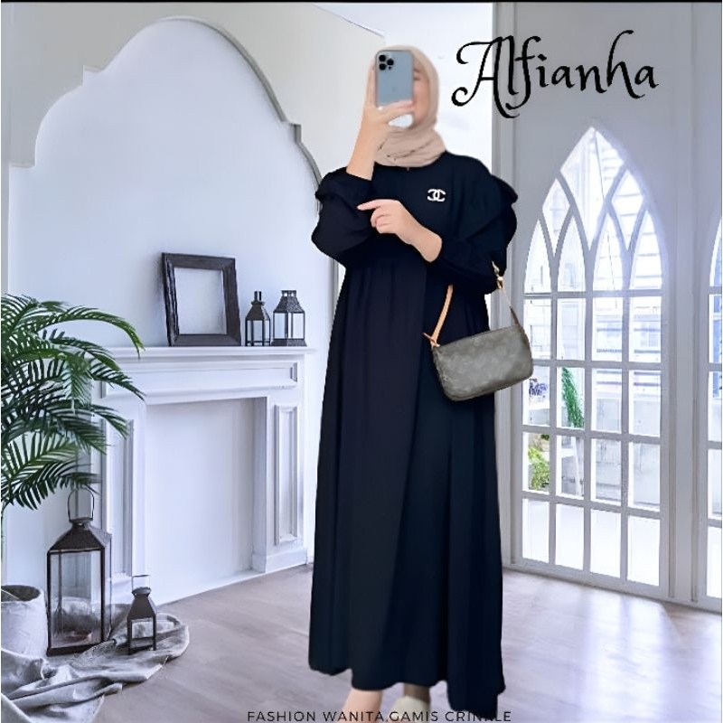 Alfianha Midi Dres Crinkle Airflow Premium