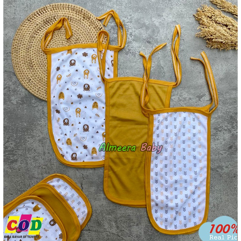 Isi 6 PCS / Isi 12 PCS Popok Bayi Baru Lahir Popok Tali Kain Cuci Ulang Seri Mustard Usia 0-3 Bulan Almeera Baby and Kids