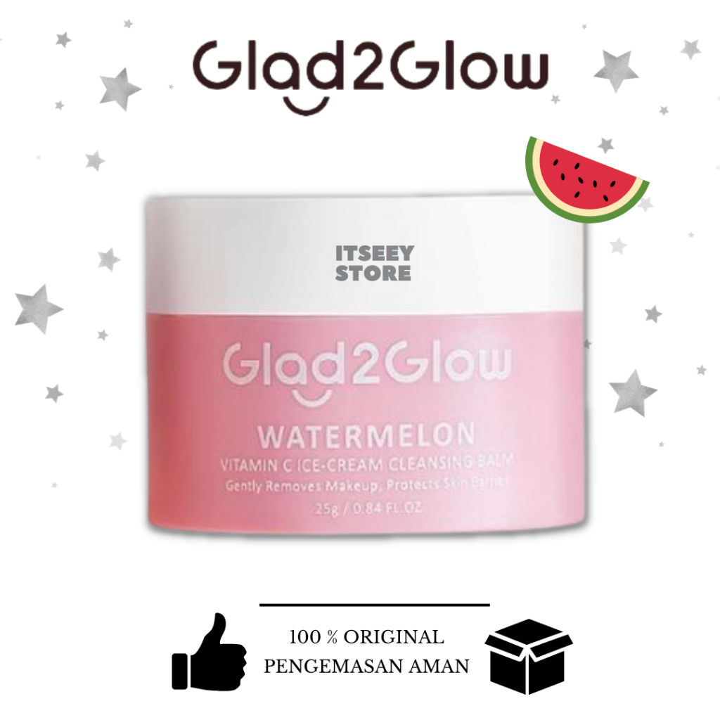 Glad2Glow Watermelon Vitamin C Ice-Cream Cleansing Balm 25gr Pembersih Wajah Menutrisi Wajah