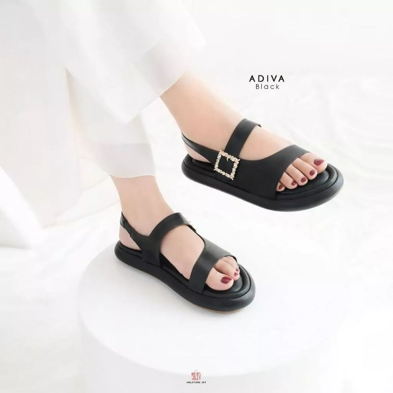Damelia Melstore jkt official shop Sandal wanita flat Adiva DAMELIA MELSTORE JKT OFFICIAL SHOP