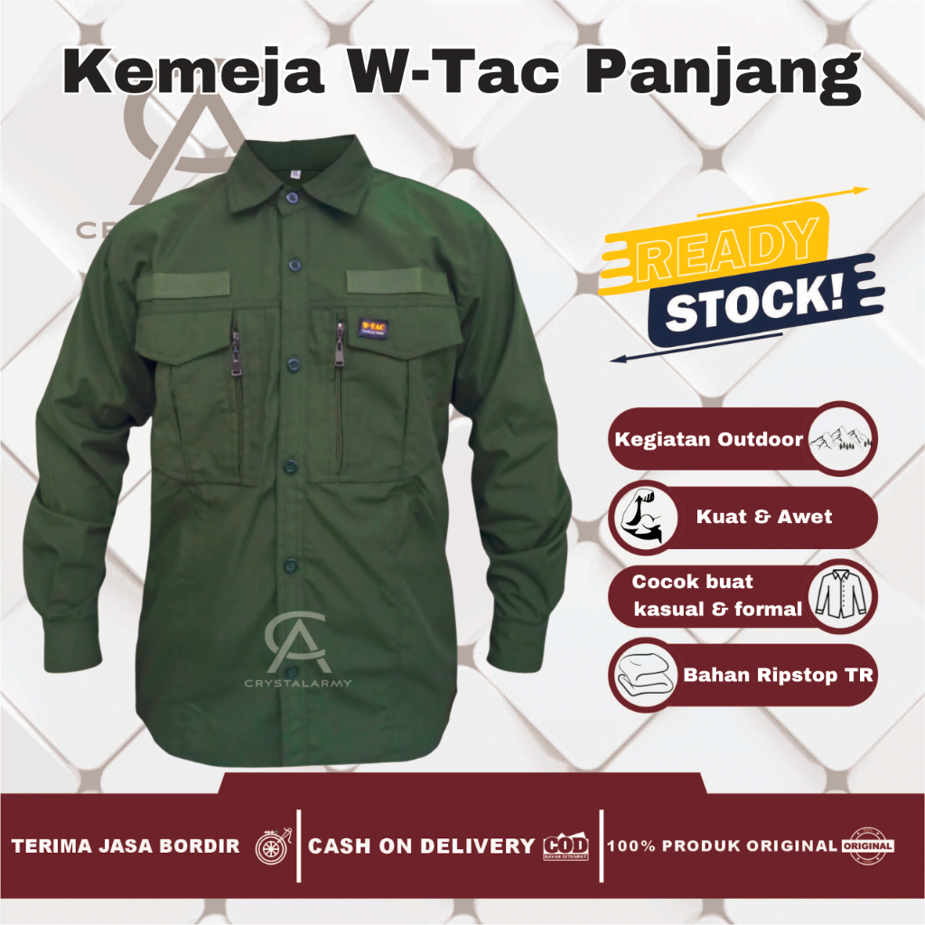 kemeja Tactical W-TAC tangan Panjang/Baju Tactical/kemeja Lapangan PDL