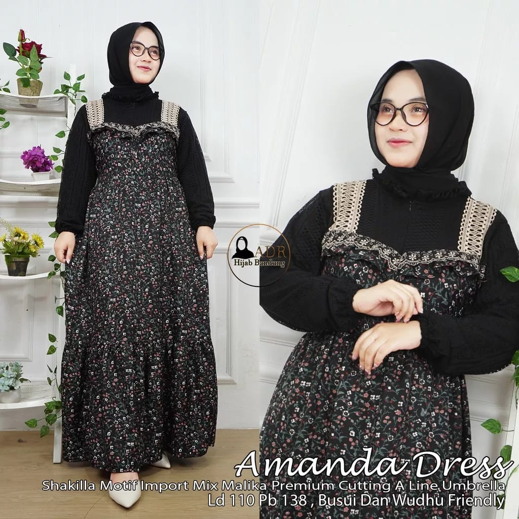 Amanda Dress gamis sakila mix burkat malika import