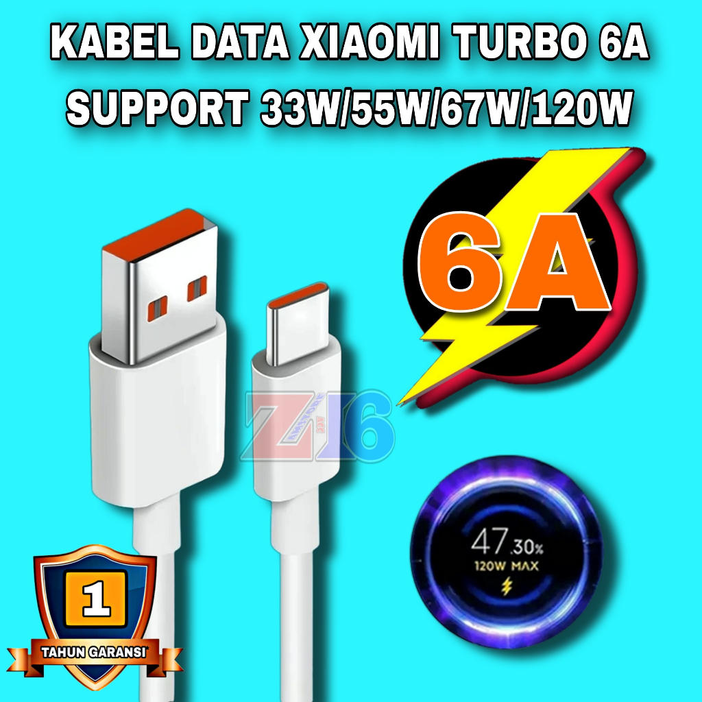 6A 67W/65W Mi Kabel Charger Turbo Kabel USB Tipe C Pengisian Cepat untuk Xiaomi 12 11 Pro Redmi Note
