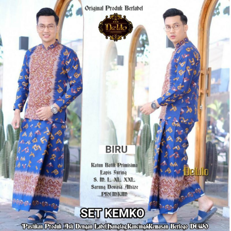 setelan kemeja sarung batik premium