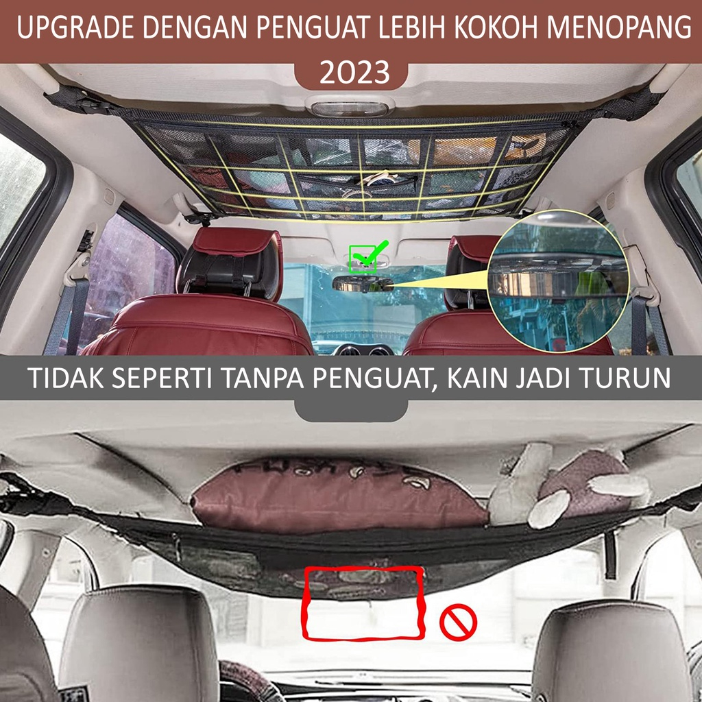 Storage Kantong Bagasi Mobil Jaring Bagasi Mobil Jaring Penyimpanan Atap Mobil