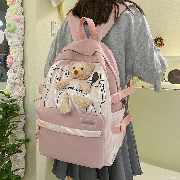 Tas Ransel Sekolah CLOUDS' LOVE 1876 Backpack Remaja Muat Laptop 16inch Bahan Anti Air WATCHKITE WKOS