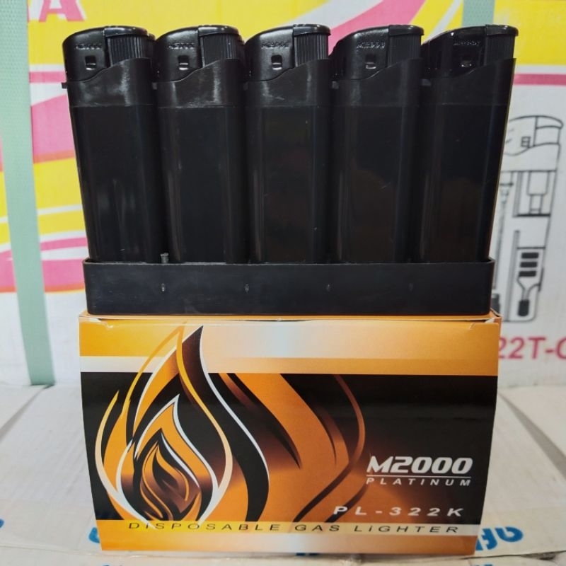 Korek Gas Magnet Hitam polos isi 10pcs