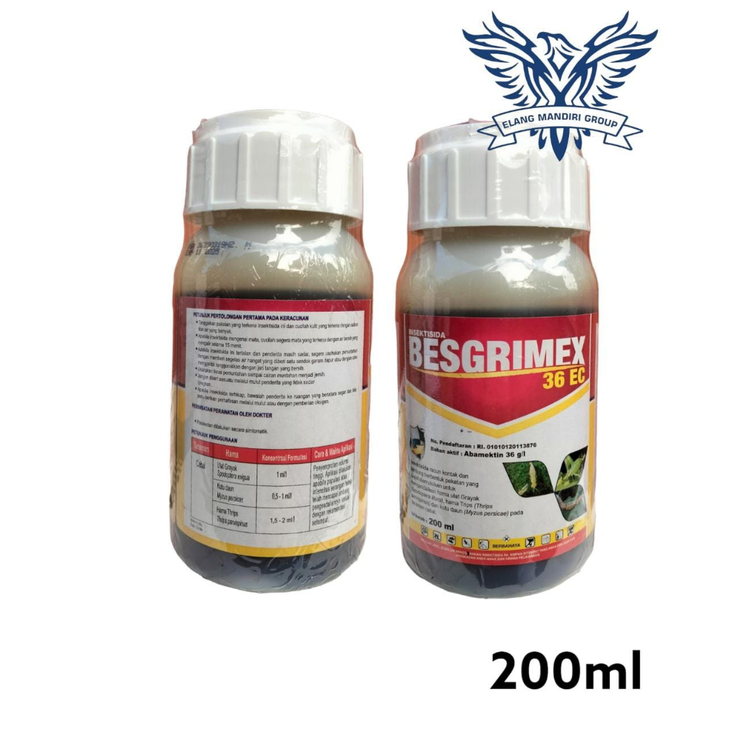 BESGRIMEX 36 EC 200ml Insektisida Abamektin 36g/l Ampuh Atasi Hama Tanaman Abamectin Tertinggi Dikelasnya Terlaris Tiara Buana Mandiri