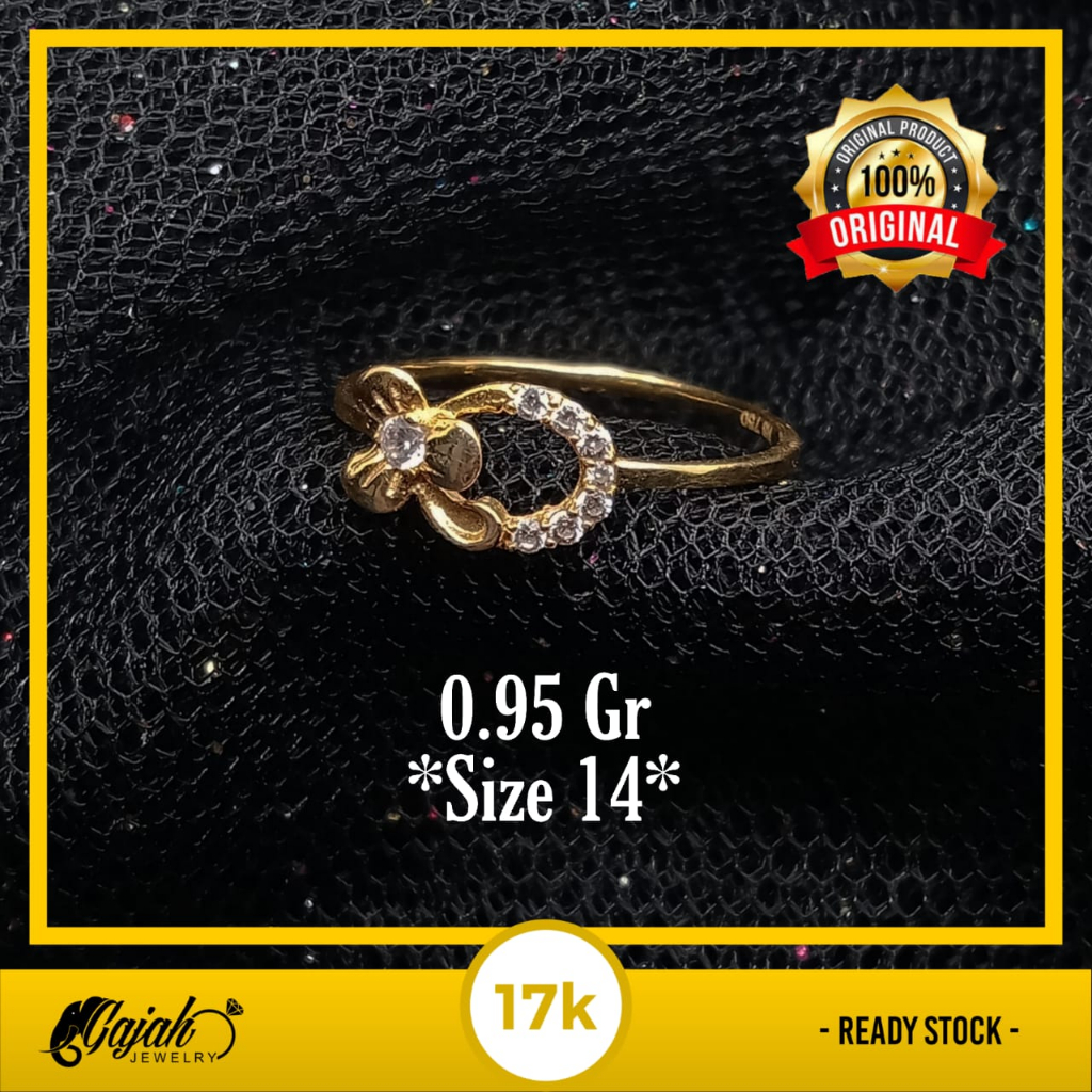 Cincin Emas 17K - 0.95 Gr Kadar 750 - 5378