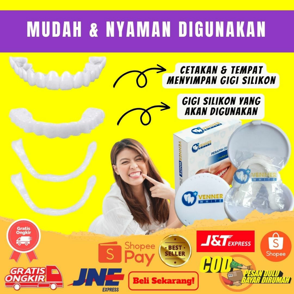 Gigi Palsu Veneer White | Not Snap On Smile | Perapih Gigi Vener White Original | Gigi Bolong | Gigi Patah | Gigi Kuning | Gigi Rusak COD Gigi Palsu Snap On Smile Venner White Gigi Palsu Terlaris