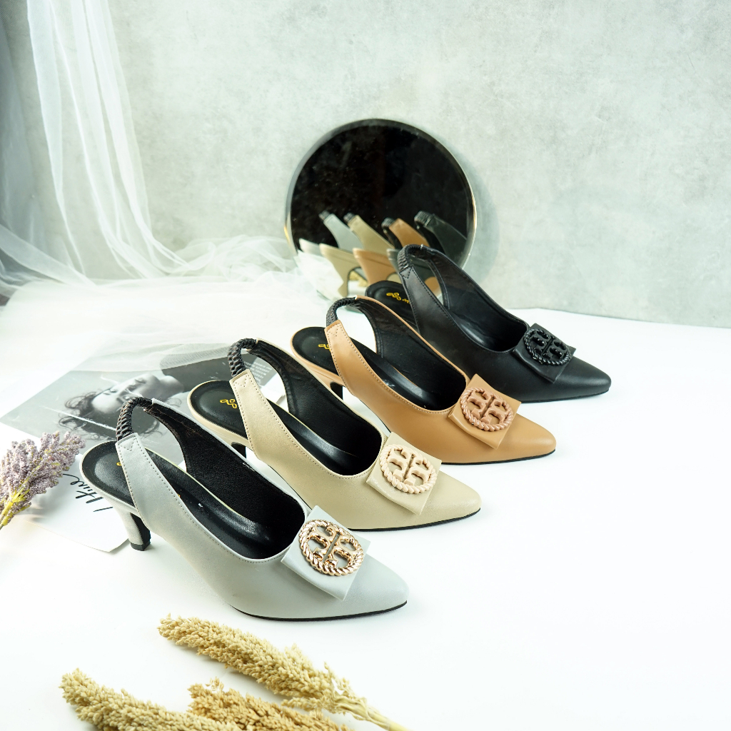 Sandal Heels Wanita Mules Tali Belakang BMT 21