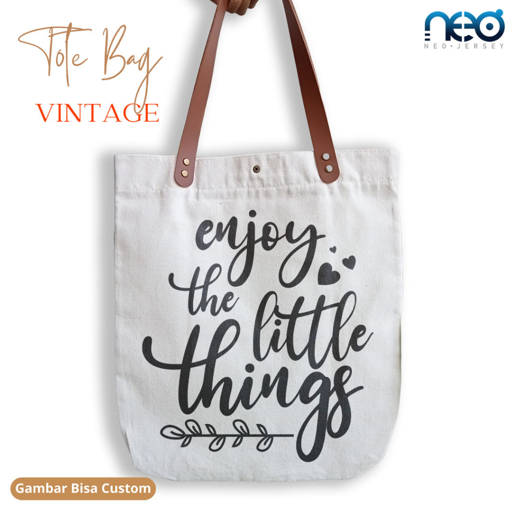 SAFANA - Tote Bag Casual Motif ENJOY THE LITTLE THINGS