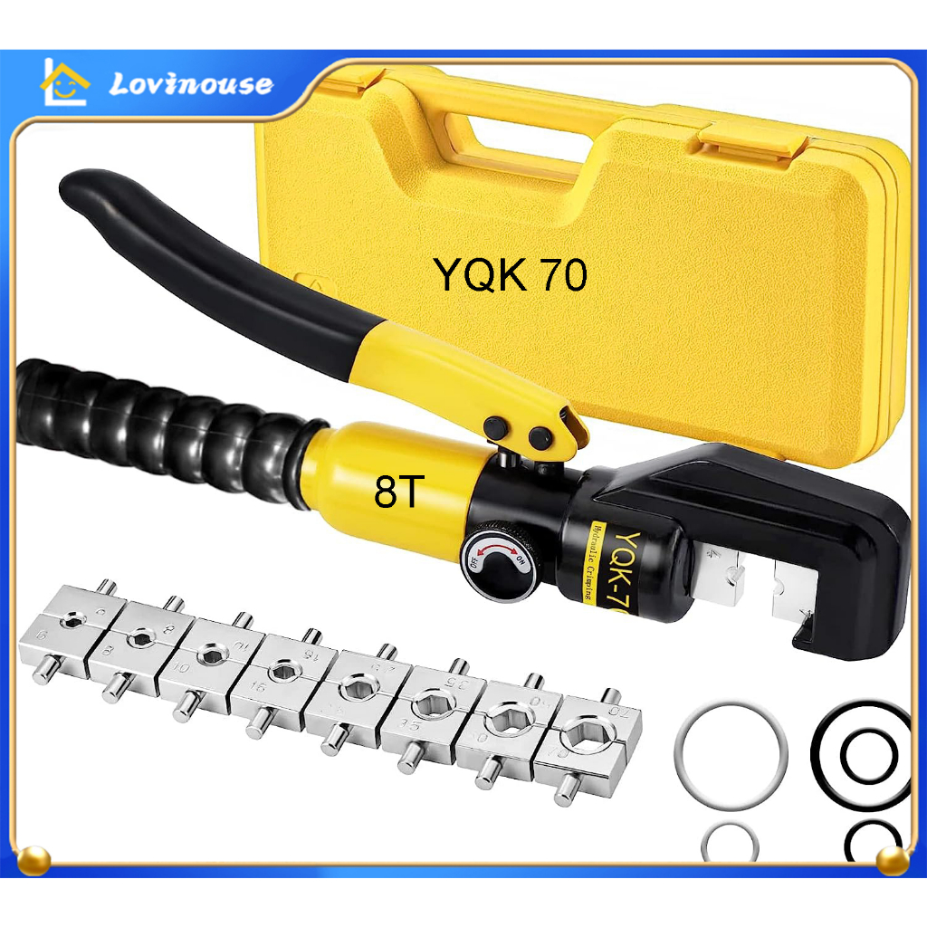 Tang Press Skun Hidrolik YQK-70(4-70mm2) （Kotak + segel + 8 cetakan）