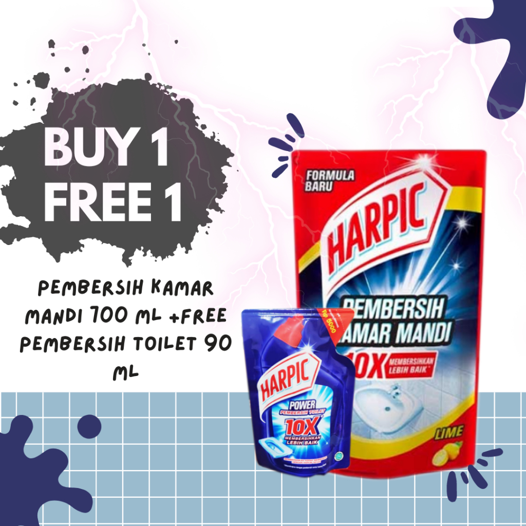 BELI 1 GRATIS 1 Harpic Bathroom Cleaner Pouch 700 mL Gratis pouch 90 ml Pembersih toilet