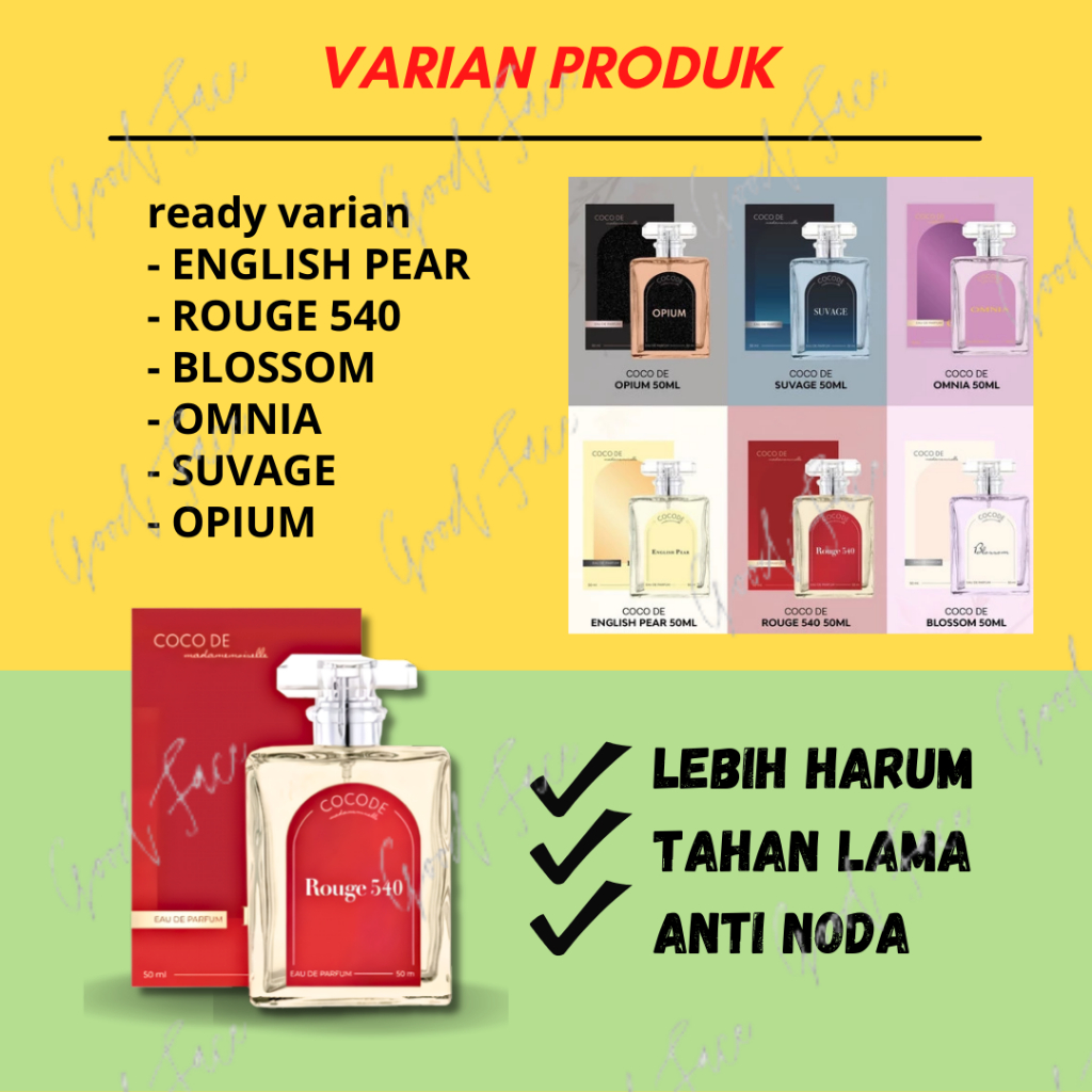 PARFUM WANITA TAHAN LAMA COCODE EAU DE PARFUM 50ML BPOM ENGLISH PEAR