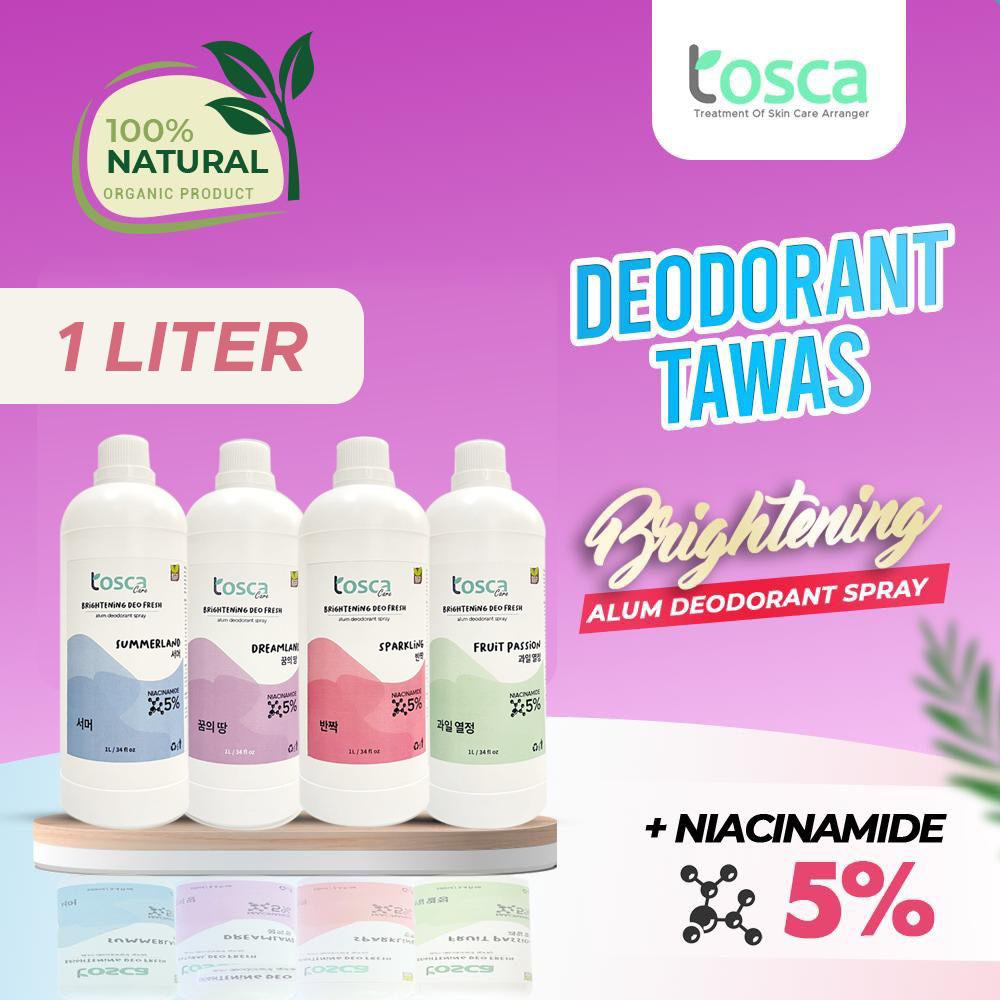 Deodorant Refill 1 Liter Tosca Deo Brightening With Niacinamide Mencerahkan dan Mencegah Bau Ketiak