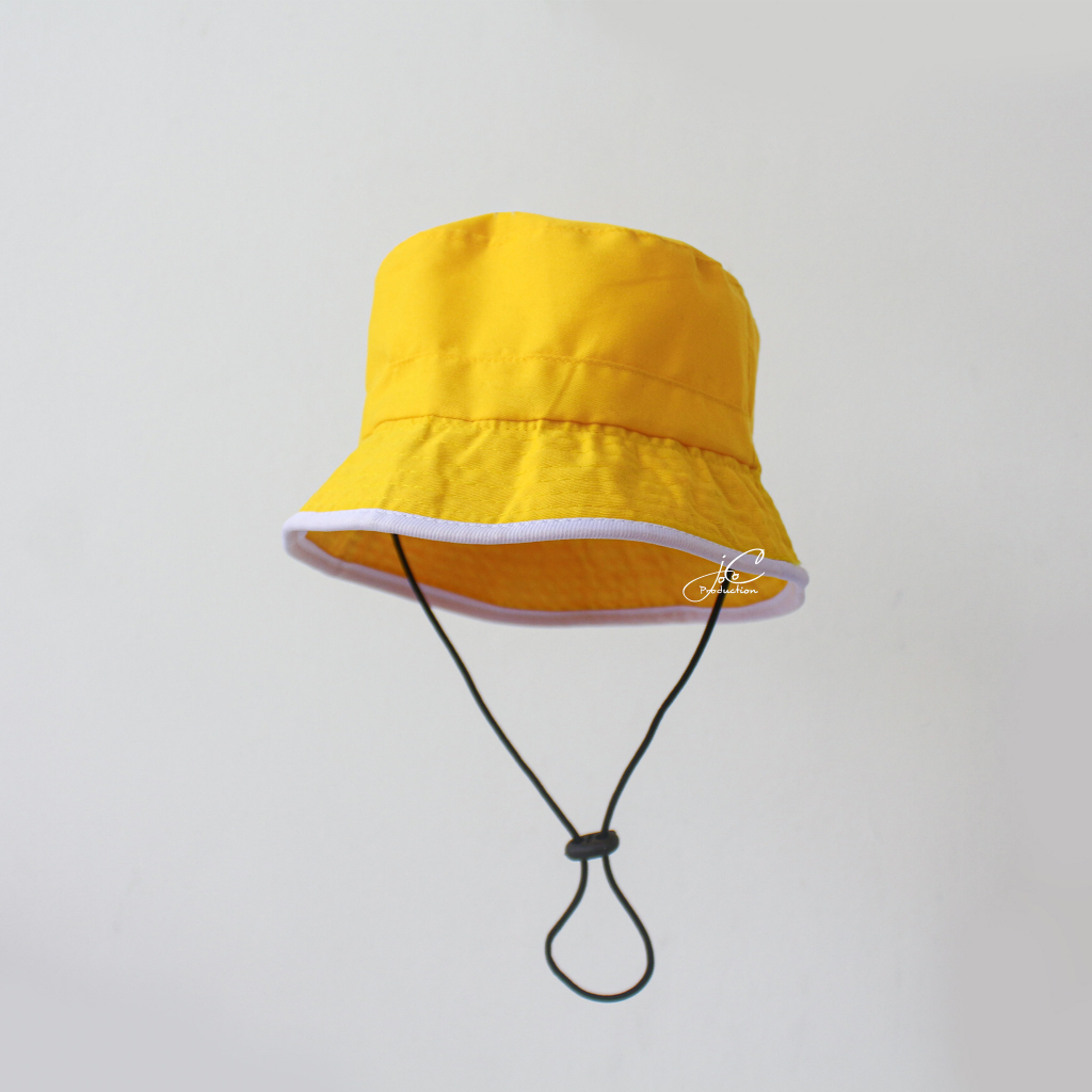 Jocoporduction - Topi Fashion Anak BUCKET Hat Tali Premium Polos List