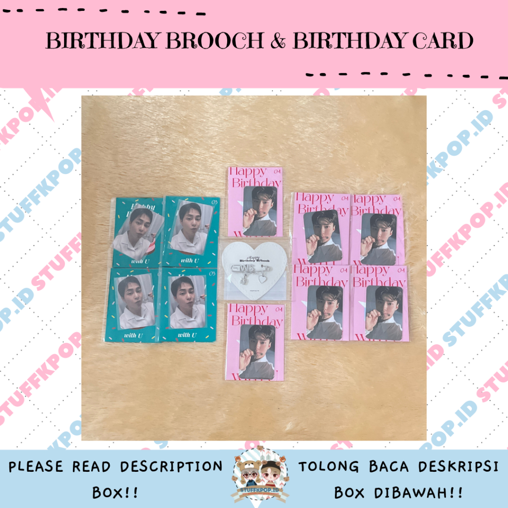 [stuffkpop.id] [READY STOCK & P3LUNASAN,READ DESC.BOX] 2023 BIRTHDAY BROOCH & BIRTHDAY CARD (SM ARTI