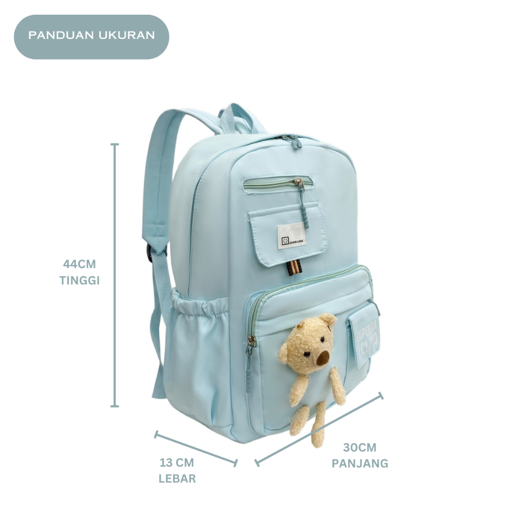 Tas Ransel Sekolah CLOUDS' LOVE 339 Backpack Remaja Muat Laptop 16inch Bahan Anti Air WATCHKITE WKOS