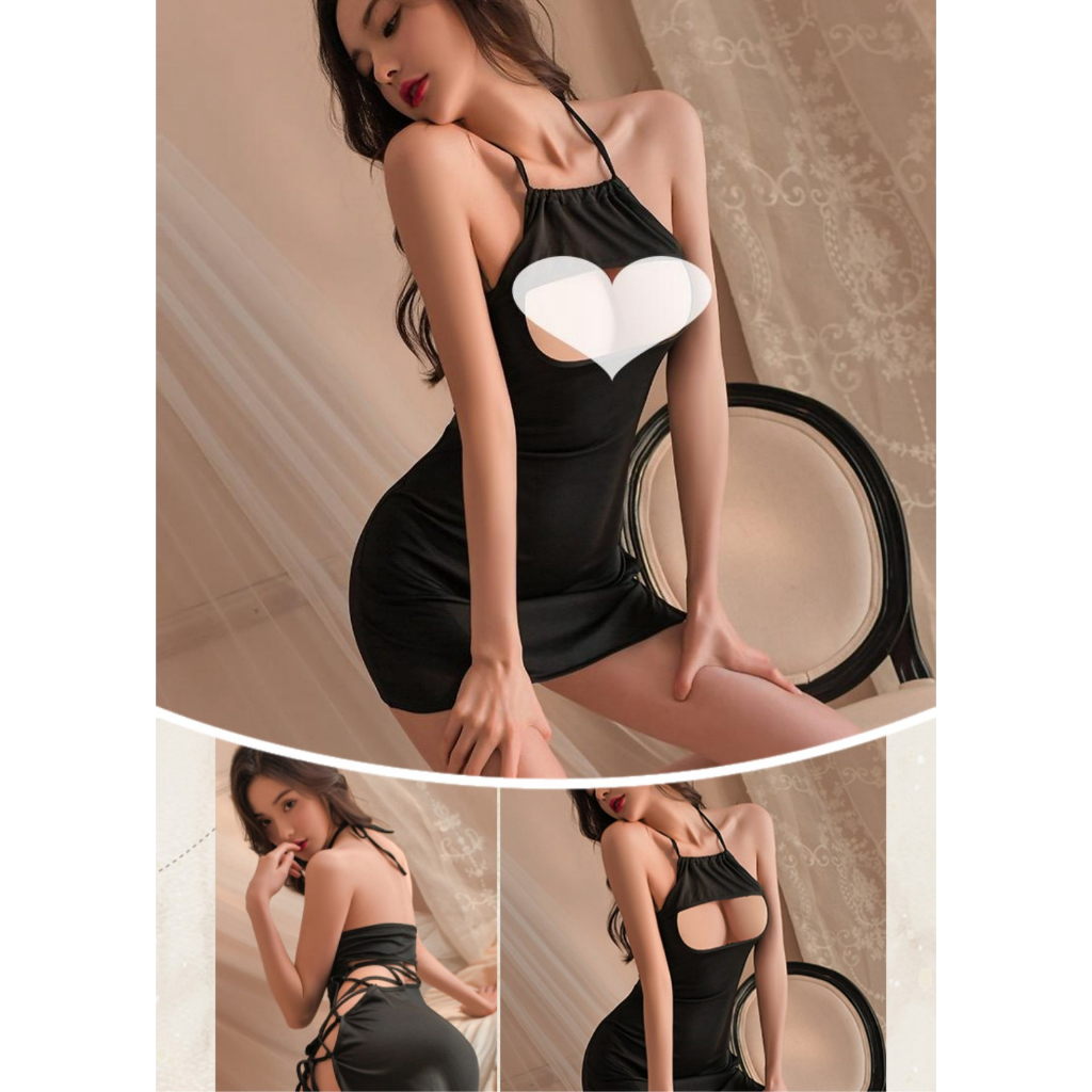 Lingerie Sexy Hot Pola Macan tutul Club Cosplay Hollow Tali Baju Tidur A569