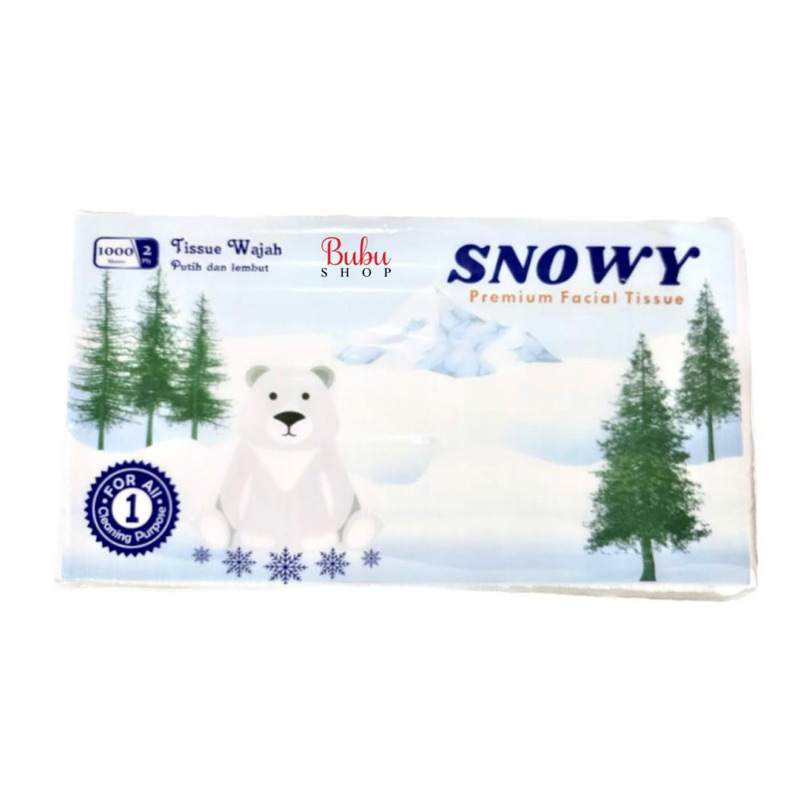 TISU SNOWY Tissue facial kiloan SNOWY 1000 sheets 2ply