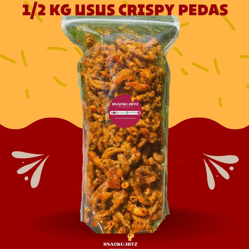 

Usus crispy/ kripik usus/ usus pedas/ usus pedas daun jeruk