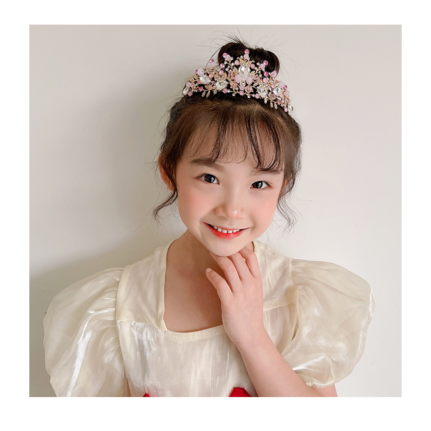 Mahkota Crown Anak Perempuan Import Korea Premium Berlian Mutiara Princess Putri Ulang Tahun Wedding