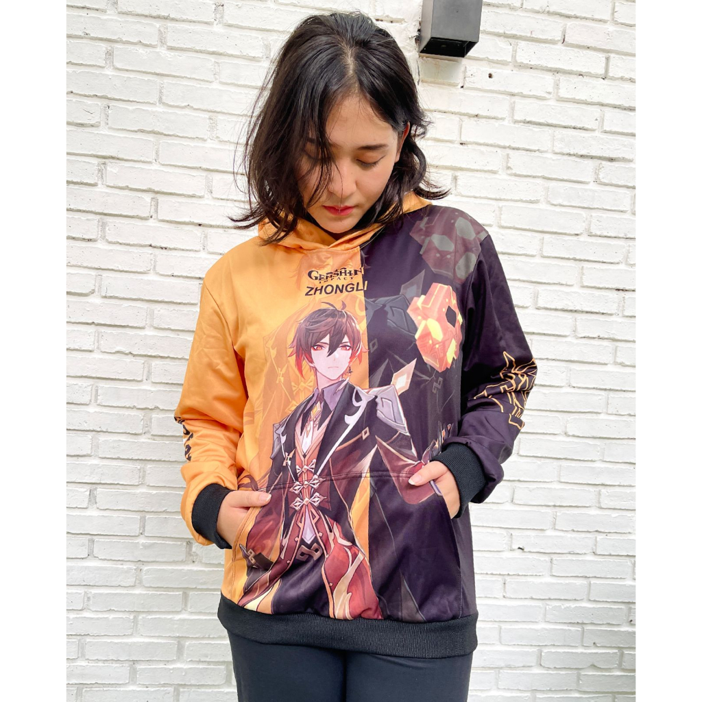 Hoodie Zhongli Genshin Impact Anime Manga Fullprint Adidas Poly