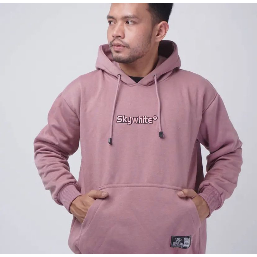 Sweater Hoodie OBLONG SKYWHITE NEW EDITION UNISEX-BAHAN TEBAL PREMIUM