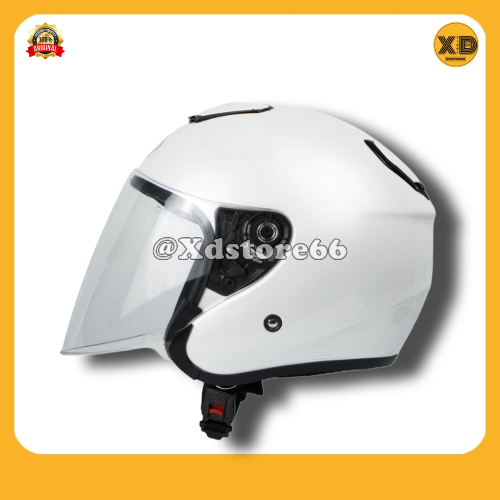 Helm Sepeda Motor Half Face Priest Kyoto Solid Whitte Black Pink Gorilla Glossy & Doff Paket Ganteng