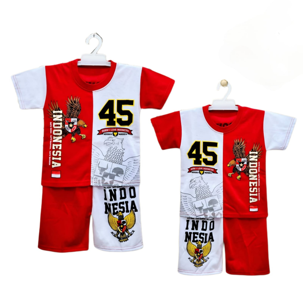 SETELAN BAJU ANAK INDONESIA UNTUK ANAK 2-10 TAHUN / BAJU ANAK 17 AGUSTUS INDONESIA RAYA
