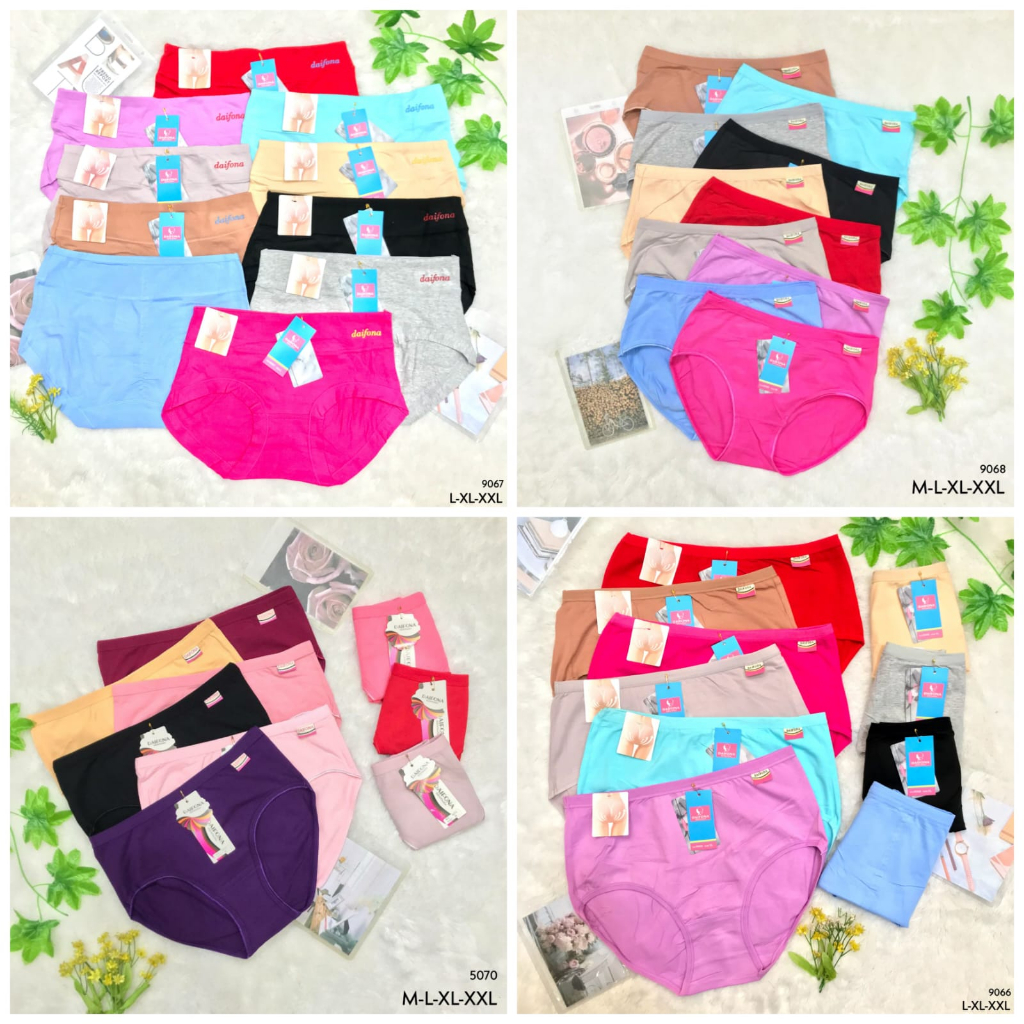RVC75 - DAIFONA Celana Dalam Wanita M L XL XXL CD Cewek Katun Polos Underwear Import Murah Pakaian D