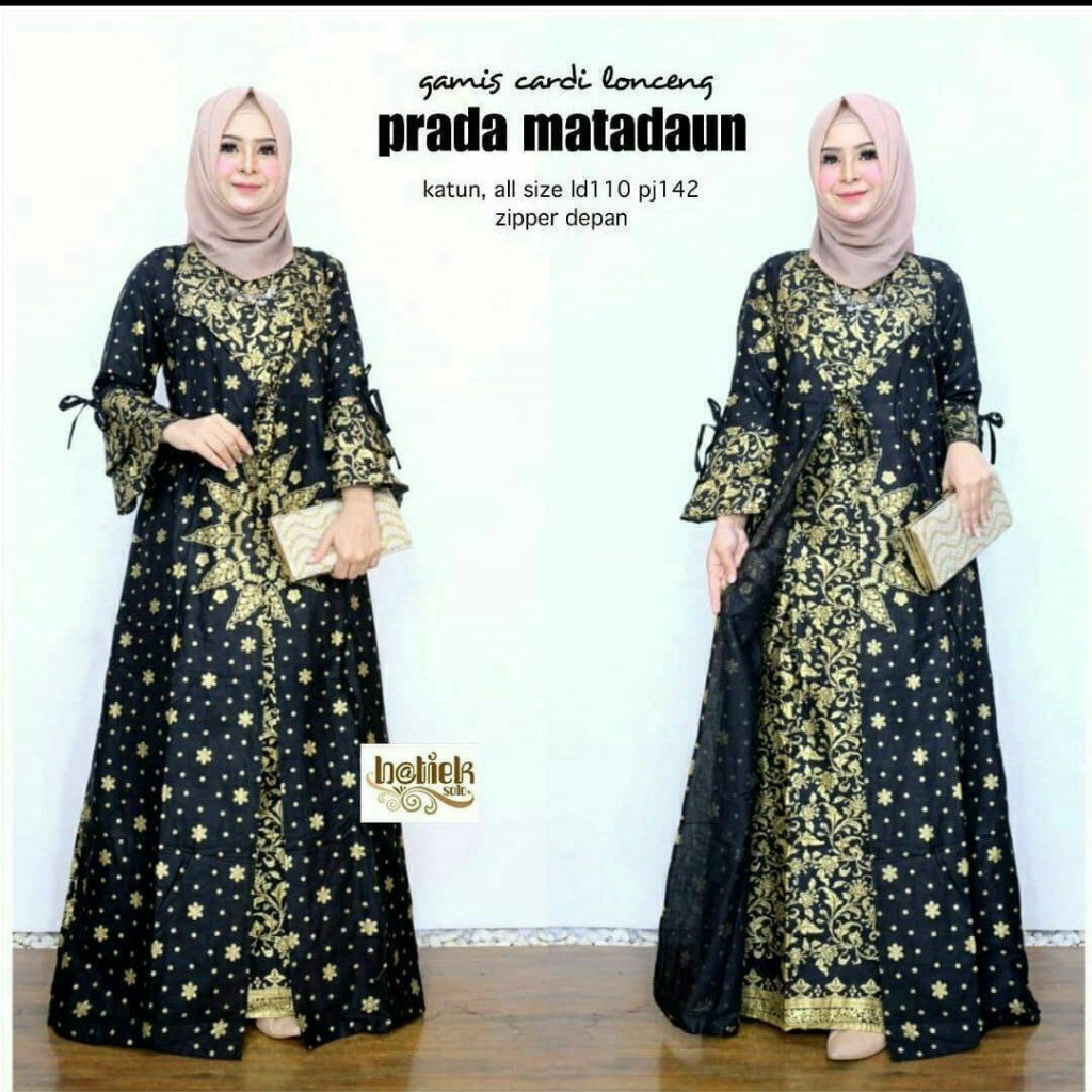 COD - Baju Gamis Cardi Jumbo Batik Wanita Terbaru 2022 Busana Muslim Murah Modern