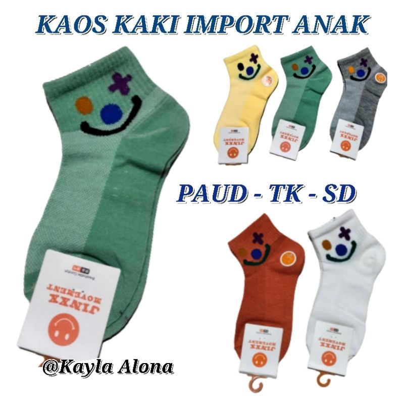 KAOS KAKI ANAK IMPORT SMILE WARNA