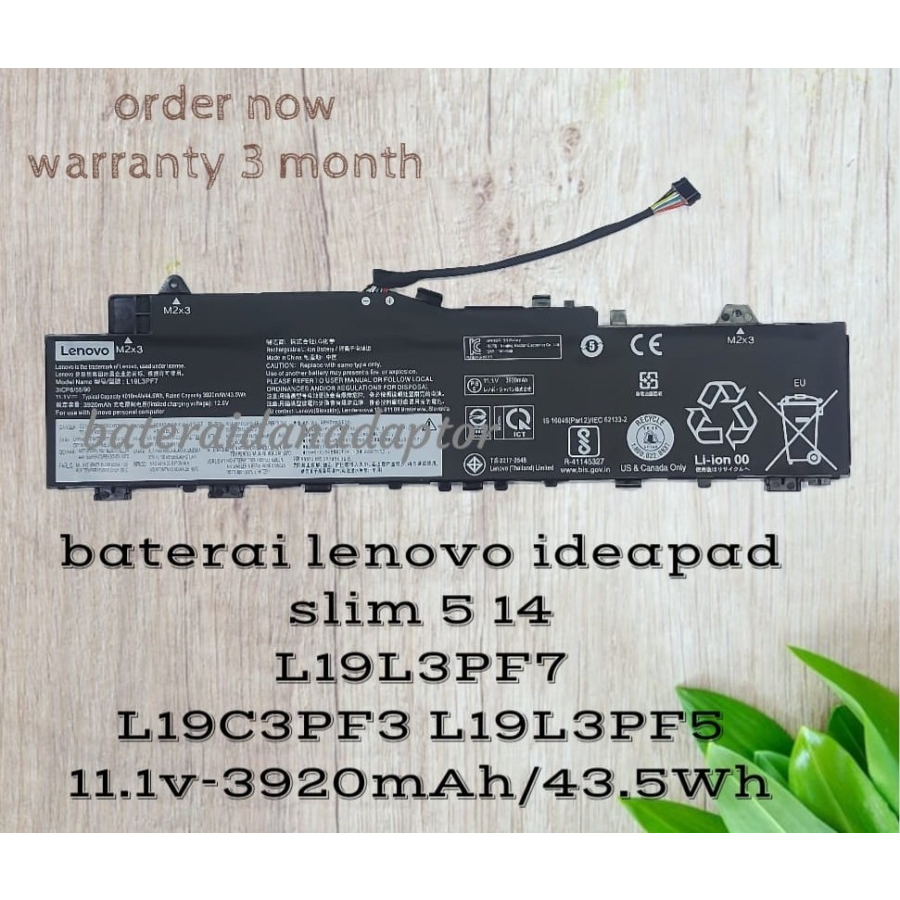 Baterai Lenovo Ideapad Slim 5-14 L19M3PF3 L19C3PF3 L19L3PF7 L19M3PF4