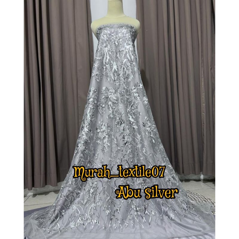 Kain Tile Payet Mutiara /Payet Mewah/Bahan kebaya harga per 0, 5m