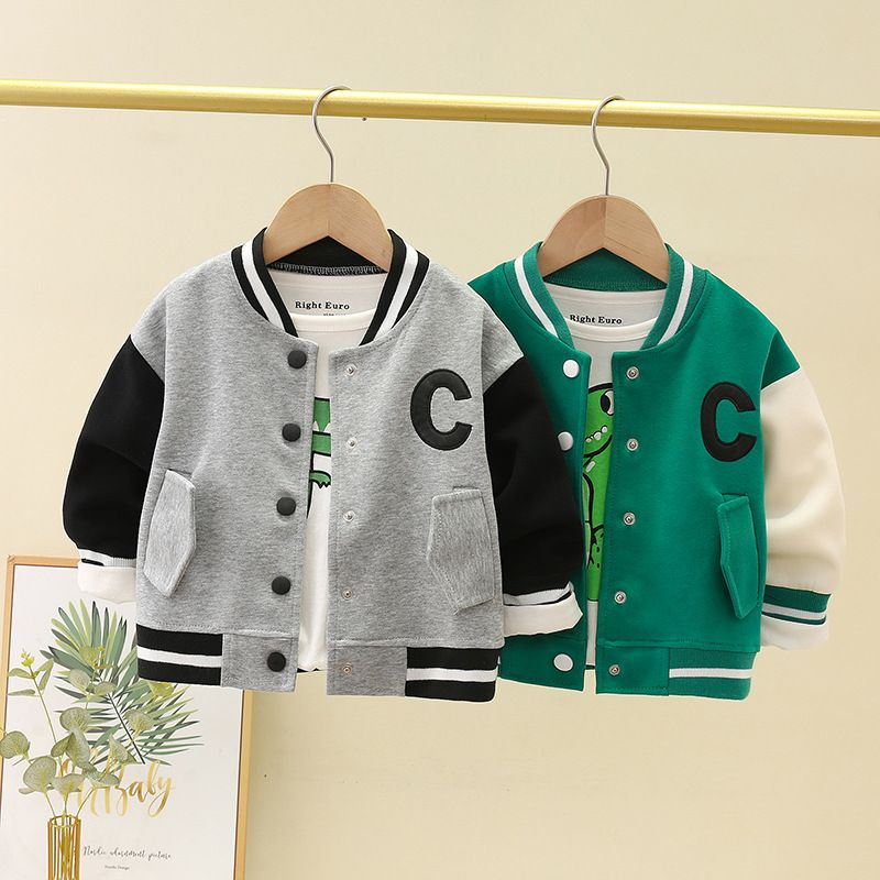 Jaket anak laki-laki lucu MOTIF C grey black / Atasan adem baby keren usia 6 bulan-5 tahun musim dingin