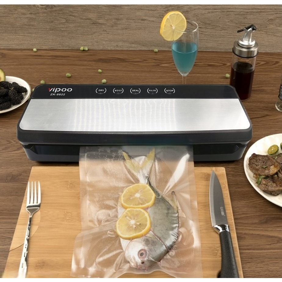Vipoo ZK-8822 Mesin Vacum Sealer Machine Perekat Makanan Basah Dan Kering | Mesin Vacuum Multifungsi Daya 100W Panjang Seal 30 cm | Vakum Sealer Fresh Makanan Food Packing Machine | FMS
