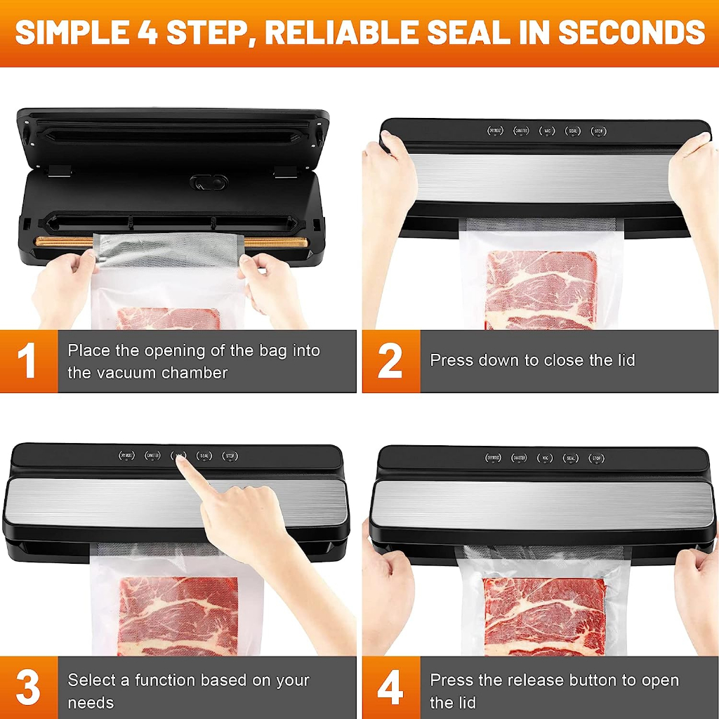 Vipoo ZK-8822 Mesin Vacum Sealer Machine Perekat Makanan Basah Dan Kering | Mesin Vacuum Multifungsi Daya 100W Panjang Seal 30 cm | Vakum Sealer Fresh Makanan Food Packing Machine | FMS