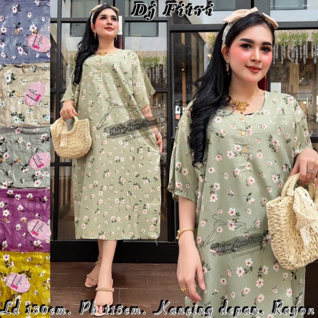 DASTER JUMBO BUSUI DJ  FLOVA LD 120 RAYON KANCING DEPAN BAJU TIDUR WANITA BUSUI BUMIL DASTER  KEKINIAN BATIK PEKALONGAN XL XXL TIGA MEKAR HOME DRESS DREES DRES DASTER FULAIZAH FULAIZA BATIKNUSANTARA11 Sapasara.collection PUSAKA JAYA KATIA BATIK SATRIAA