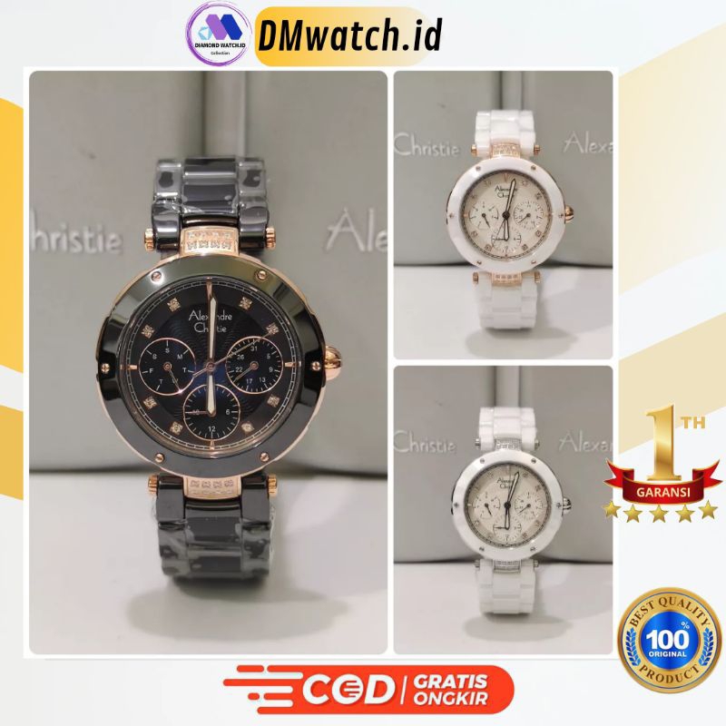 Jam Wanita Keramik Alexandre Christie AC2439 AC 2439 Original Garansi Resmi Alexander Christie