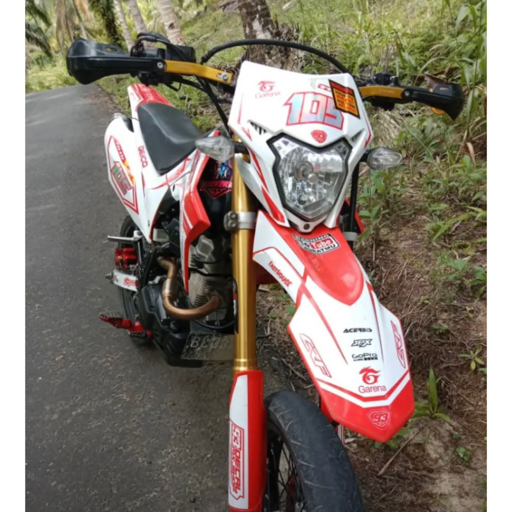 pelindung handguard tulang protaper+cover gold merah model expedition klx trail crf xride xsr wr dll