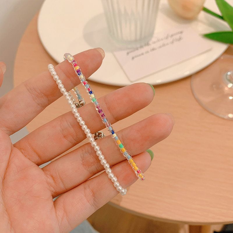 Gelang Manik Wanita Double Layer Mix Beads Mutiara Lucu