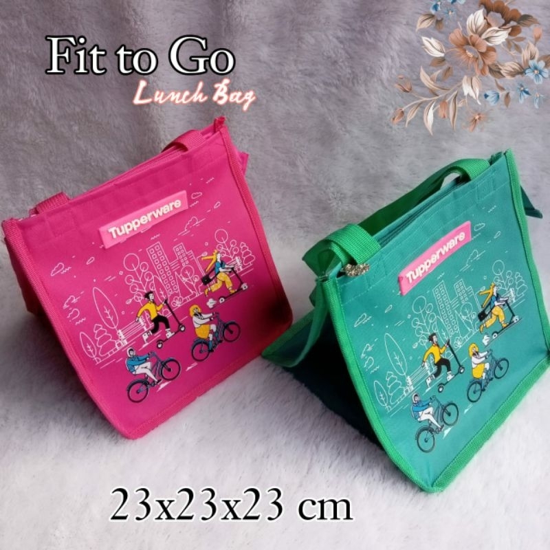 Tas Bekal Fit to Go Zipper bunga es / tas CWL / tas crystalwafe / tas Tupperware bulat