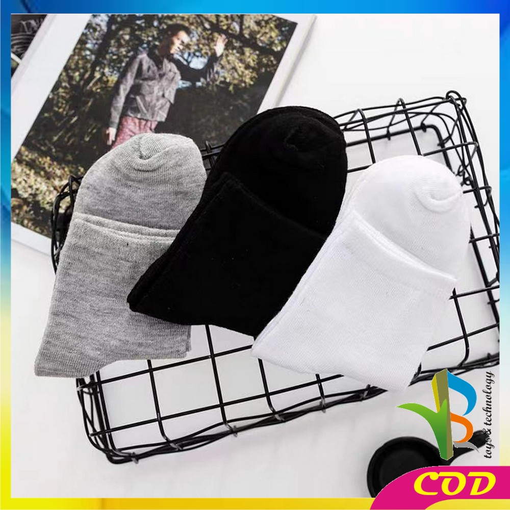 RB-P251 Kaos Kaki Sport Socks Motif Polos Pria Wanita Panjang Diatas Mata Kaki Kaos kaki Office Kantoran Kaus Kaki Olah Raga Fashion