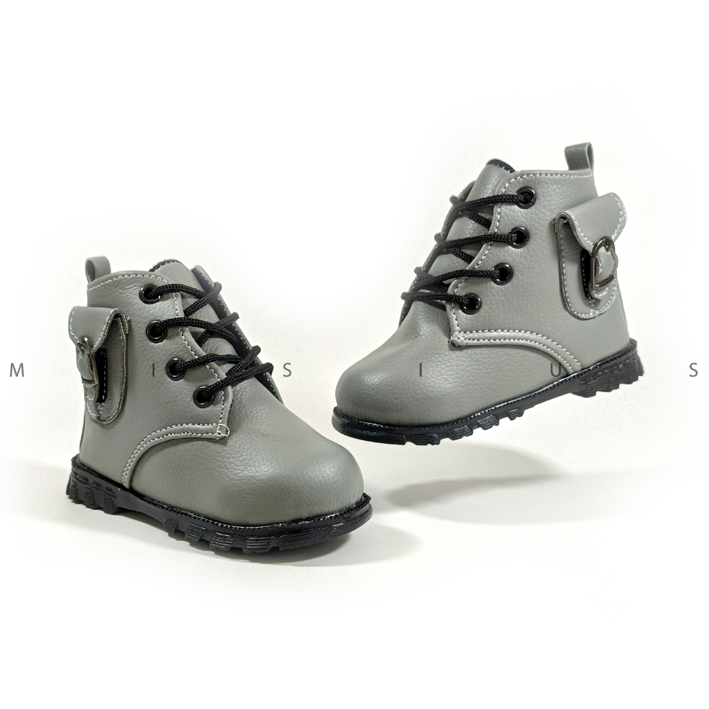 Misius POCKET Sepatu Boots Anak UNISEX Pengukat Tali Variasi Kantung Pocket